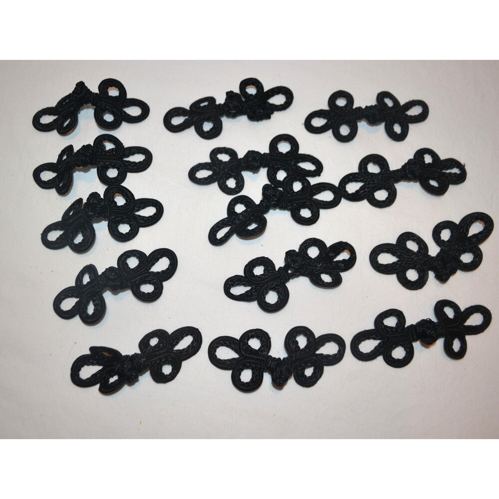 Vintage Black Closures Victorian Asian Edwardian 14 Pieces
